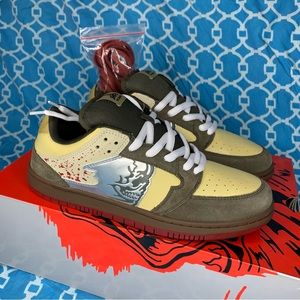 Warren Lotas Reaper Dunk Low Sneakers Chainsaw OG Size 9.5 Men fashion mocha new
